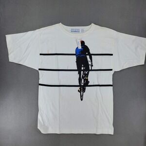 Colours by Alexander Julian T-Shirt Men S White Cycling Graphic Vintage NEW